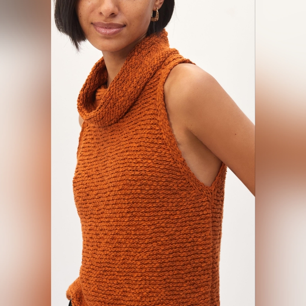 NWT Anthropologie $100 Pilcro Sweater Tank in Burnt Orange Sz S